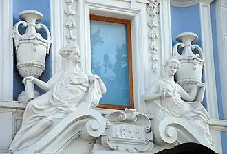 Sculptures de la façade et date de la fin de la construction «1877».