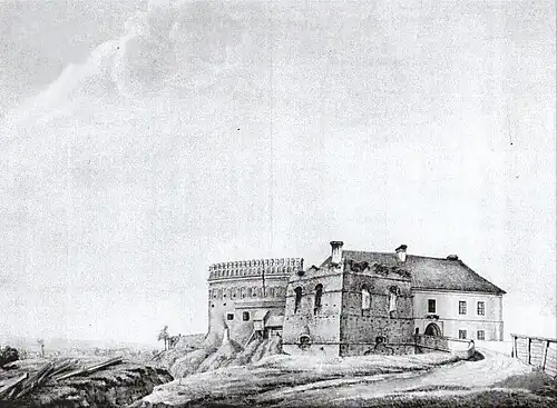 Dessin du château de Klevan au XIXe siècle.