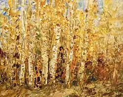 «Forêt, bouleaux, automne», (89х72, 1998)