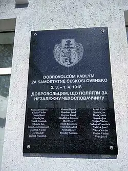 et des volontaires Tcheco-slovaque de janvier 1918.