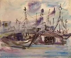 «Mer, barques, matin», (65х55, 1980)