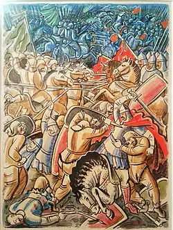 Ivan Padalka (uk), esquisse pour une illustration destinée au Le Dit de la campagne d'Igor, 1928.