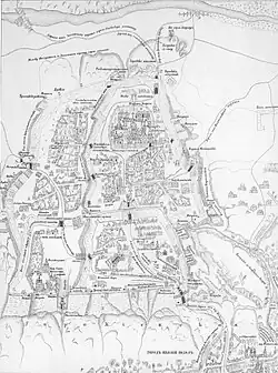 1695. Retranscription du plan d'Ivan Ouchakov (1695). Vieux Kiev.