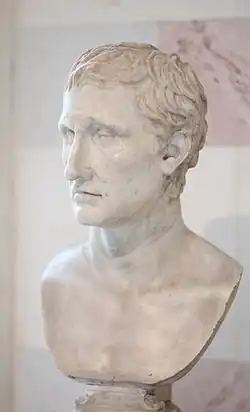 Buste du poète comique Ménandre. Copie romaine d'un original grec du IVe&nbsp;siècle&nbsp;av. J.-C. Musée de l'Ermitage.