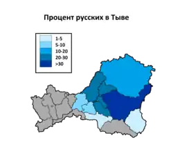 Pourcentage de Russes par kojuuns
