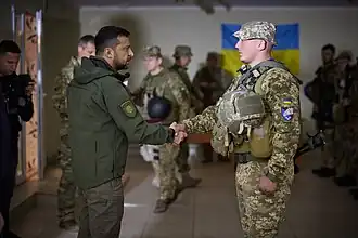 Un homme décoré par le président Volodymyr Zelensky, septembre 2022 près de Kharkiv.