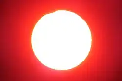 L'éclipse vue de Moscou, Russie.