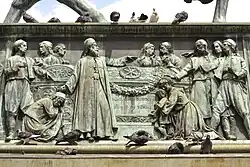 Détail du piédestal du Monument du prince Michel, Trg republike, Belgrade