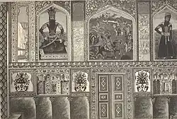 Portraits dans le palais d'Erevan de Sardar dans la forteresse d'Erevan peints par Mirza Gadim Erevani.