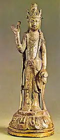 Bodhisattva Avalokiteshvara (293). Bronze doré. Baekje, début VIIe siècle