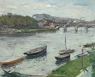La Berge et le pont d'Argenteuil, 1882Collection privée, vente 2015.