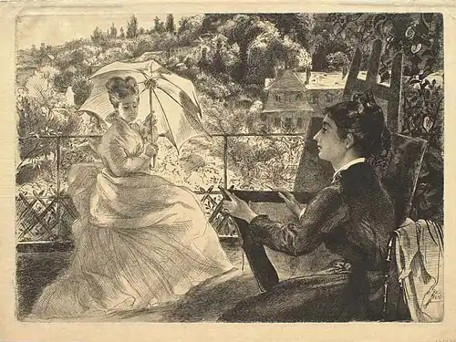 La Terrasse de la villa Brancas (1876), eau-forte, Williamstown, Clark Art Institute.