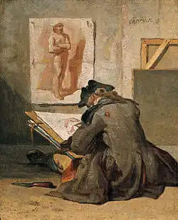 Jean Siméon Chardin, Jeune étudiant dessinant, vers 1738.
