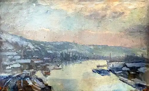 La Seine à Rouen en hiver - Albert Lebourg