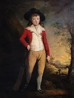 Portrait du jeune Bridger Seward à la batte de cricket - Ozias Humphrey