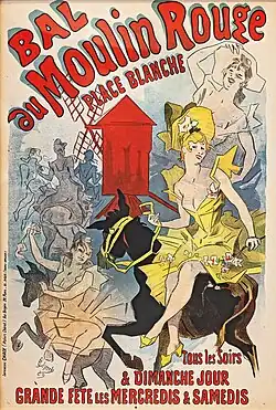 Bal au Moulin Rouge, affiche de Jules Chéret, 1889.