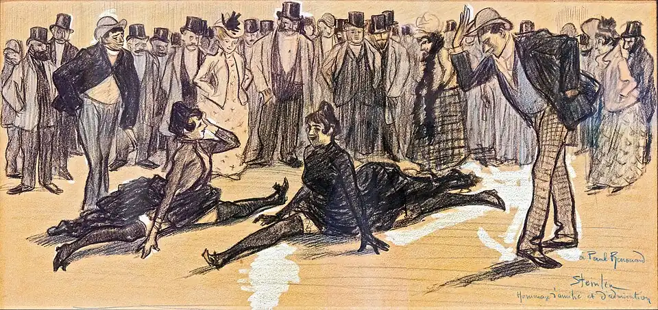 La Goulue et Valentin le Désossé dansant au Moulin Rouge, 1895,  Théophile Alexandre Steinlen