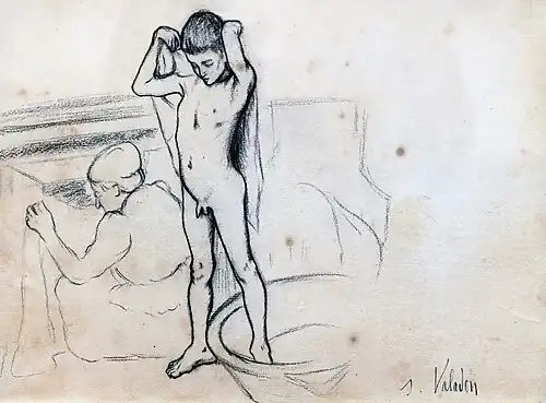 Suzanne Valadon, La Mère de Suzanne Valadon et son fils Maurice, vers 1890, collection Weisman et Michel.