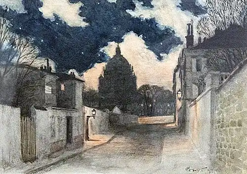 Nuit étoilée à Montmartre (1897) Aquarelle sur papier.