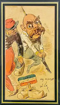 Sabot de la Moselle Aquarelle originale publié dans L'Éclipse du 1er aout 1870.