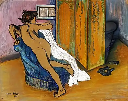 Après le bain (1908), pierre noire et pastel, Genève, Petit Palais.