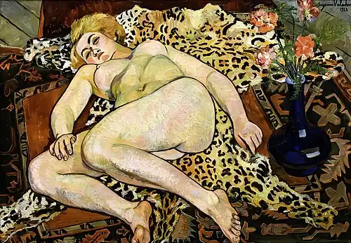 Catherine allongée nue sur une peau de panthère (1923) Collection Privée.