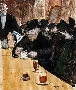 Intérieur du cabaret Quat'z'arts avec Suzanne Valadon et Edgar Degas Lucien-Victor Guirand de Scevola