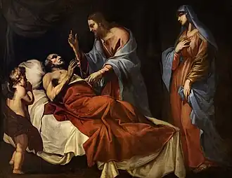 La Mort de Saint Joseph vers 1813  peintre italien anonyme.