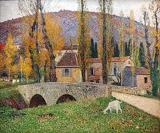 Le pont de Labastide-du-Vert, la chèvre blanche, vers 1920