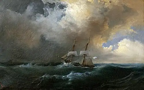 Marine par temps d'orage, Théodore Gudin.