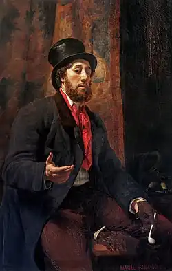 Marcel Briguiboul, Autoportrait au haut de forme et à la pipe.