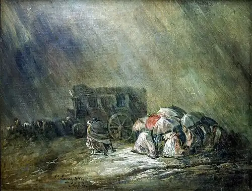 Eugenio Lucas Velázquez, La Diligence sous l'orage (1856)
