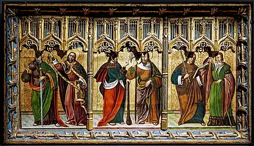 St Simon, St Thomas, St Jacques le Mineur, St Matthieu, St Paul, St Jude