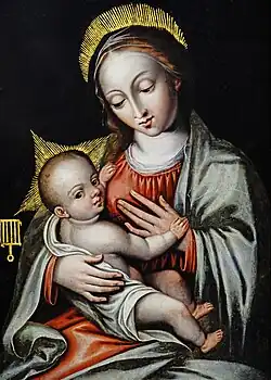 Rodrigo de Holanda, Vierge à l'enfant dite Vierge au gril, dépôt du Musée du Louvre.