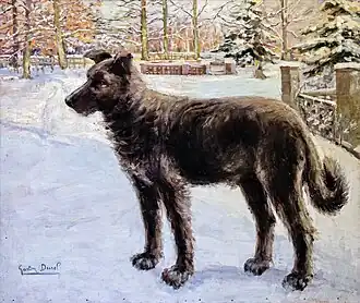 Grand chien dans un paysage de neig, vers 1930 - Musée des Beaux-Arts de Gaillac