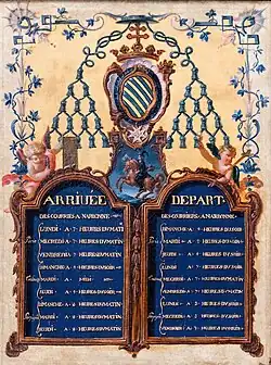 Horaires des courriers de Narbonne en 1750