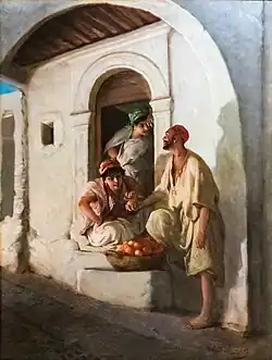 Marchand d'orange dans une ruelle d'Orient - Hippolyte Lazerges