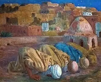 Prière sur une terrasse à Bou-Saada - Etienne Dinet - Musée des Beaux-Arts de Narbonne