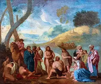 Saint Jean Baptisant sur les bords du Jourdain d'après Nicolas Poussin