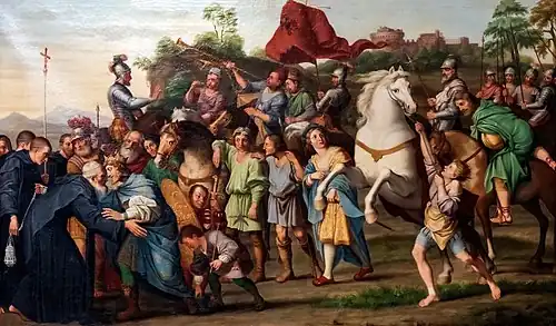 Saint Nil rencontrant l'Empereur Othon - Antoine Dieu