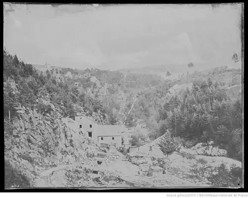 Scierie dans une vallée en Auvergne, 1854.