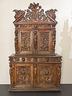 Armoire à deux corps à décors maniéristes, vers 1610