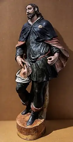 Saint Roch, terre cuite (1600-1650), musée Santa Catarina à Trévise.