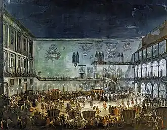 Arrivée de la princesse Violante de Médicis à Vérone, Travail vénitien du XVIIe