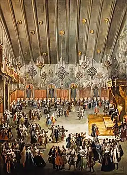 Bal en l'honneur de Violante de Médicis, Travail vénitien du XVIIe