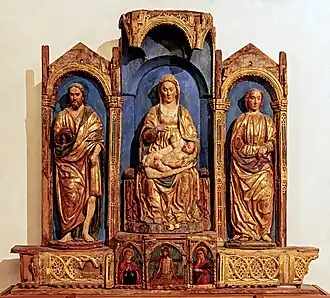 Madone trônant avec l'Enfant entre saint Jean-Baptiste et saint Thomas - Andrea Bellunello