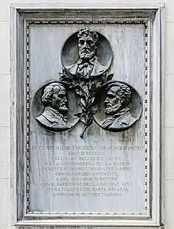 Plaque commémorative aux frères Bandierea à Venise.