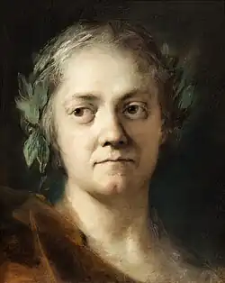 Rosalba Carriera, (1743-1747). Autoportrait, pastel, 31&nbsp;×&nbsp;25&nbsp;cm. Galeries de l'Académie de Venise