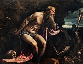 Jacopo Bassano, Saint Jérôme, huile sur toile (119&nbsp;×&nbsp;155&nbsp;cm), 1556.