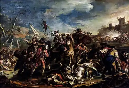 Scène de bataille par Ilario Spolverini